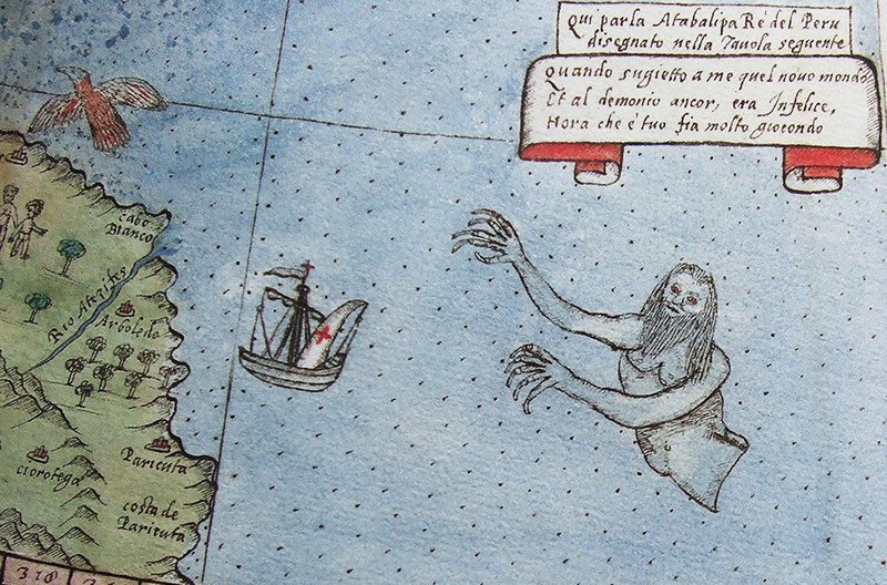 Морские чудовища на картах мира