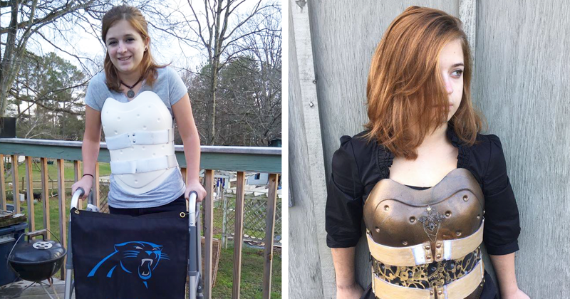 Девушка, выжившая в автокатастрофе, превратила ортопедический корсет в стимпанк-броню