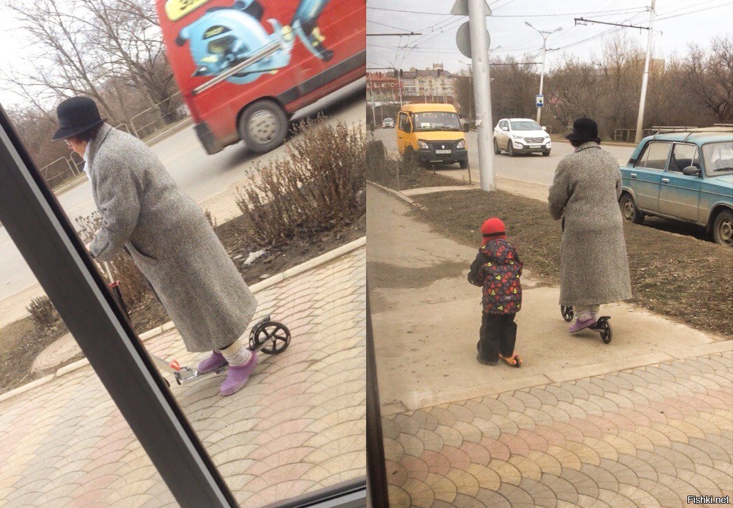 Просто бабушка гуляет с внуком