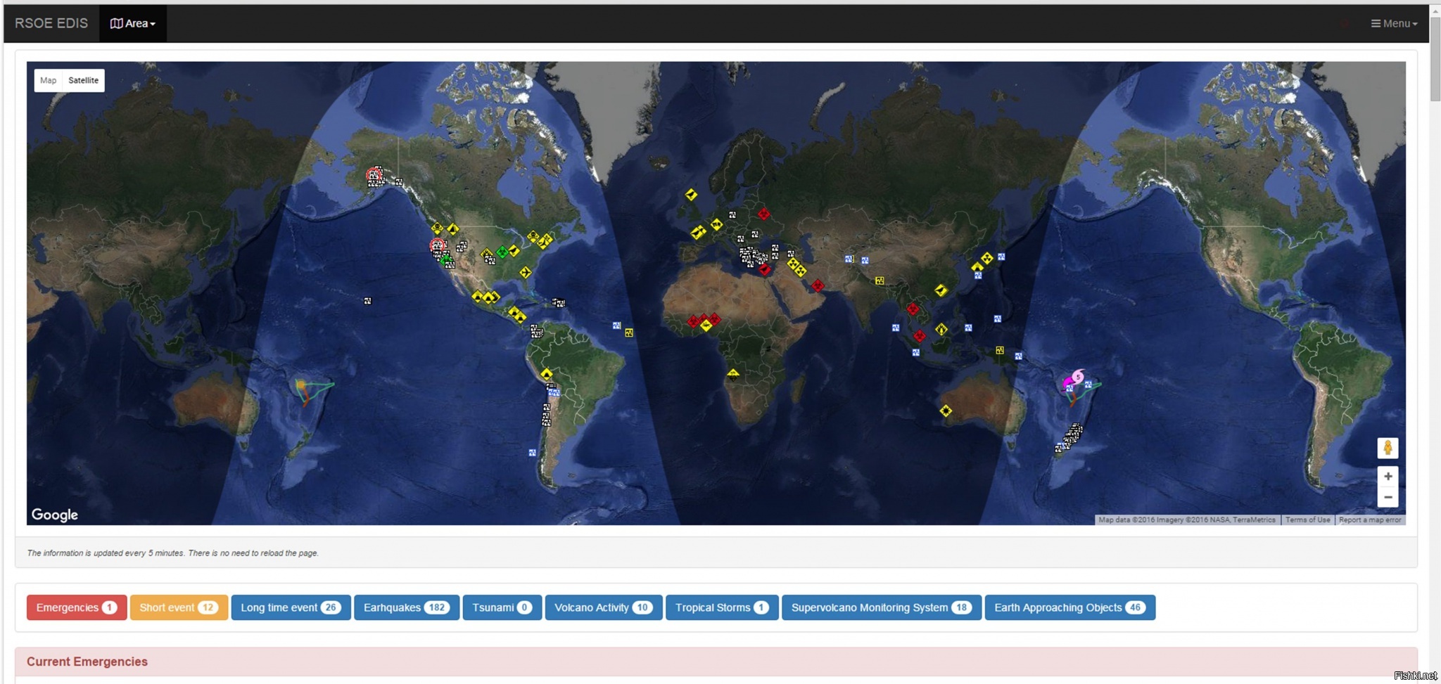 Интерактивная карта чрезвычайных ситуаций http://hisz