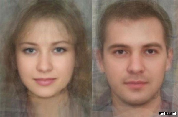 Путем совмещения большого количества фотографий жителей России были получены ...