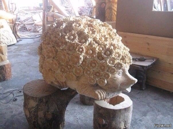 Ёжик из дерева