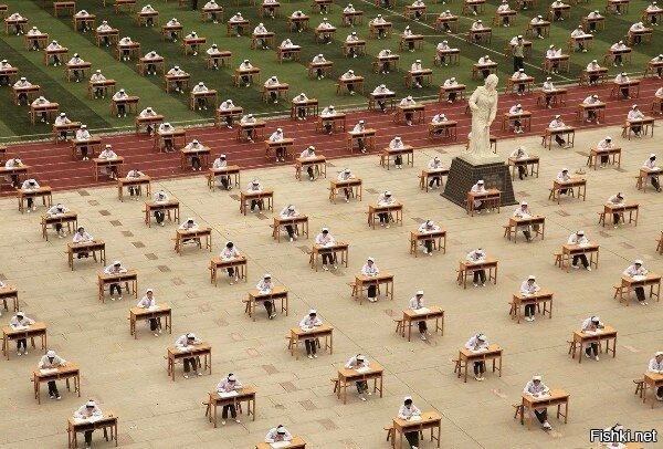 Выпускной экзамен в медицинском училище в Китае