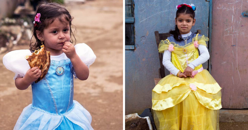 Дочки сирийских беженцев примерили наряды диснеевских принцесс