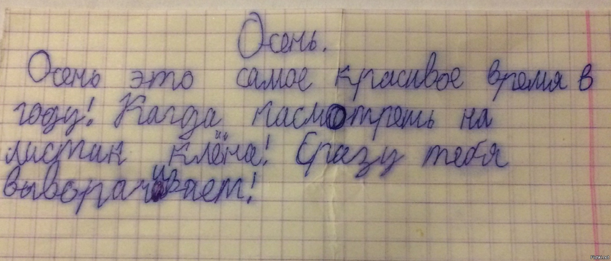 Сын,2 класс,сочинение про осень