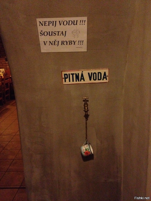 Объявление в чешском баре