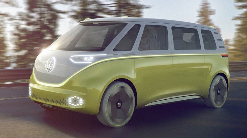 Инновационный минивэн VW I.D. Buzz питается от электричества