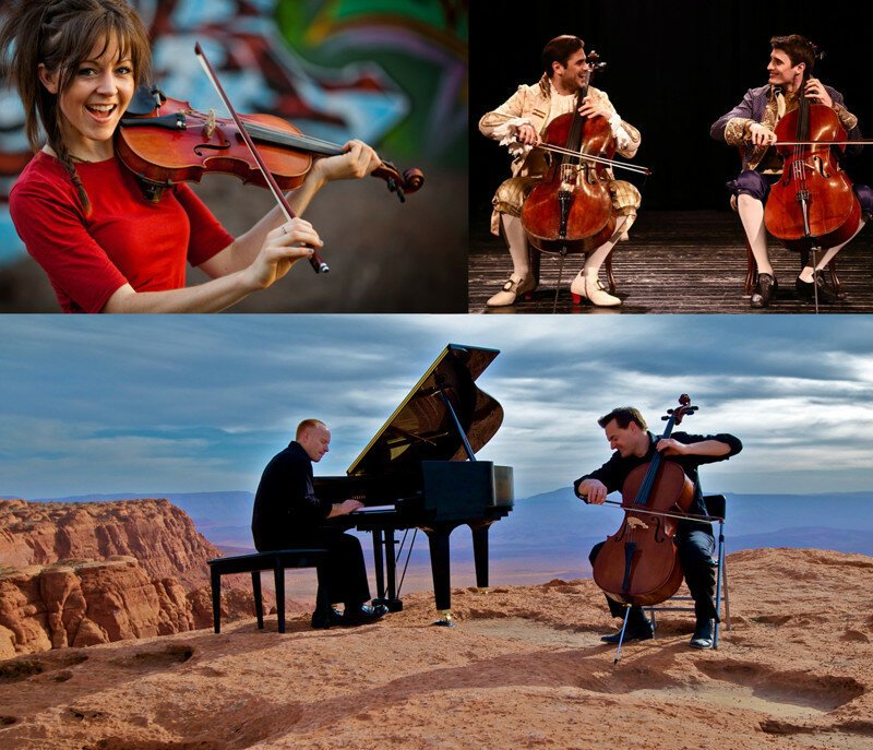 Lindsey Stirling, 2Cellos, The Piano Guys