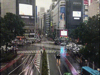 Обычный перекресток в Токио