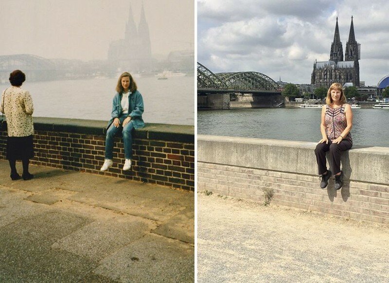 30 лет спустя: вернувшись в Европу, туристка воссоздала свои старые фотографии