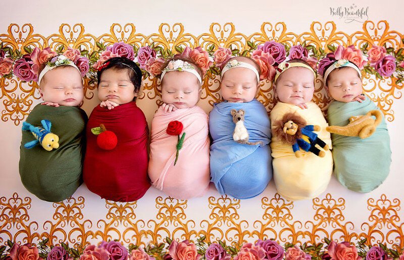 Эта фотосессия никого не оставит равнодушным: новорожденные в образе диснеевских принцесс