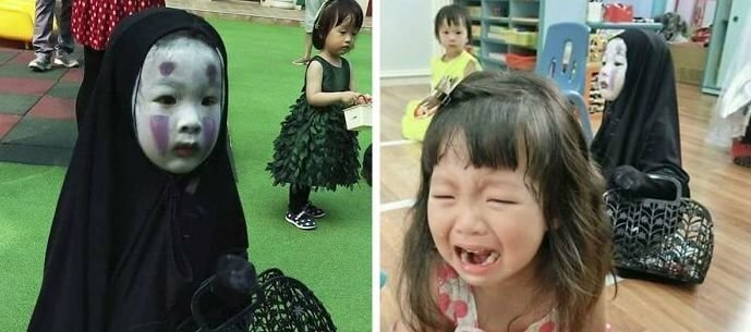 Девочка, заставившая в прошлом году благодаря своему костюму плакать других детей, вернулась