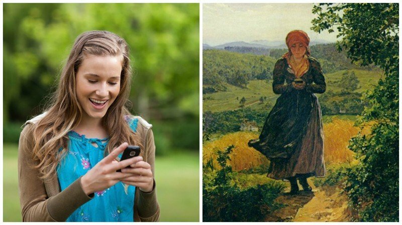iphone из прошлого: люди увидели девушку с айфоном на картине 1860 года