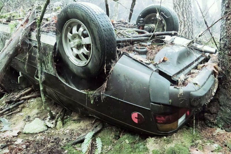 Угнанный Porsche найден спустя десятилетия в лесу
