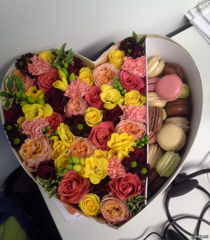 Вот такие очаровательные коробочки с цветами и печеньем можно заказать в Риге