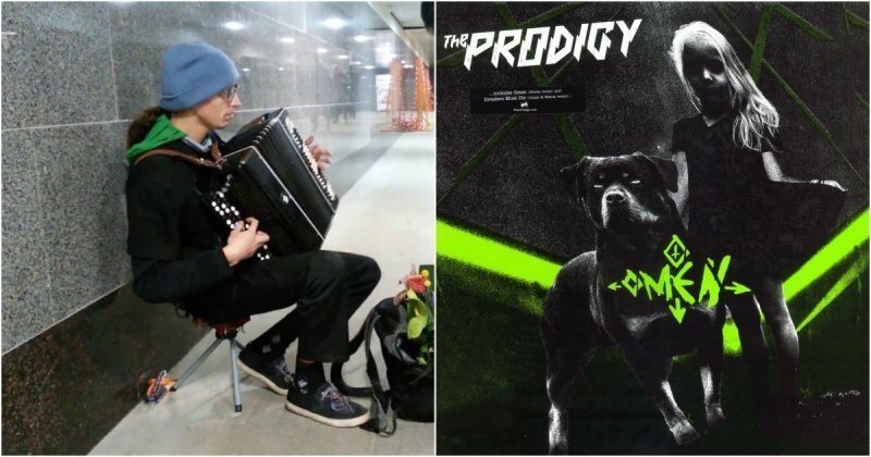 Уличный музыкант сыграл хит группы The Prodigy на баяне 