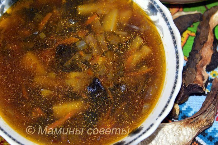 Суп из сушеных грибов - вкусный, ароматный, сытный
