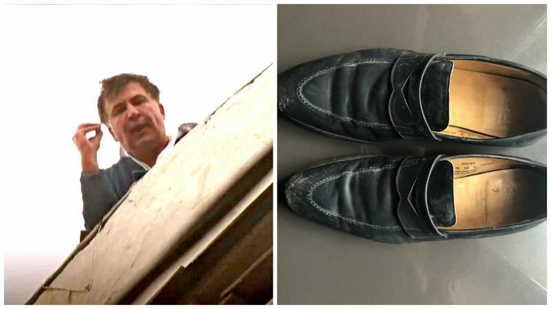 "Хрустальные туфельки". На крыше Киева обнаружили ботинки Саакашвили за £545
