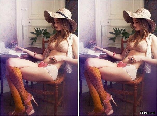Друзья, найдите 10 отличий на этой стереофотографии девушки