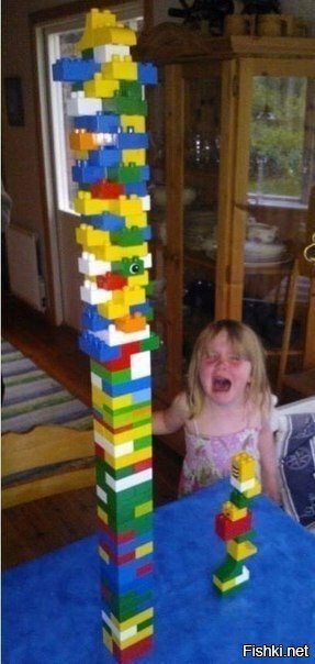 Дочка сказала, что ее башня из Lego получится выше моей