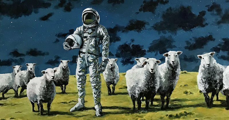 Астронавты на меланхоличных картинах Томаса Крана