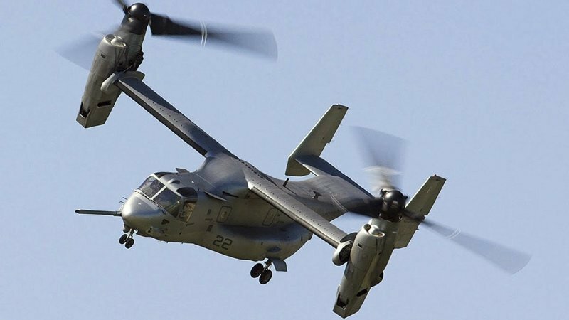 Гибрид самолета и вертолета Bell Б-22 Osprey в действии