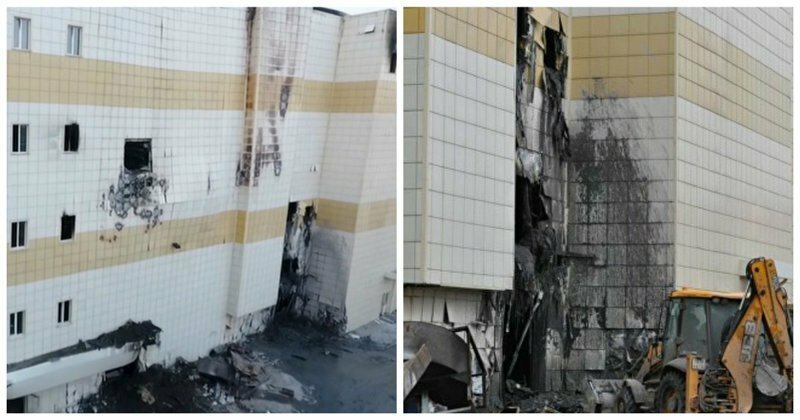 В Кемерове демонтируют "Зимнюю вишню": снос здания в прямом эфире