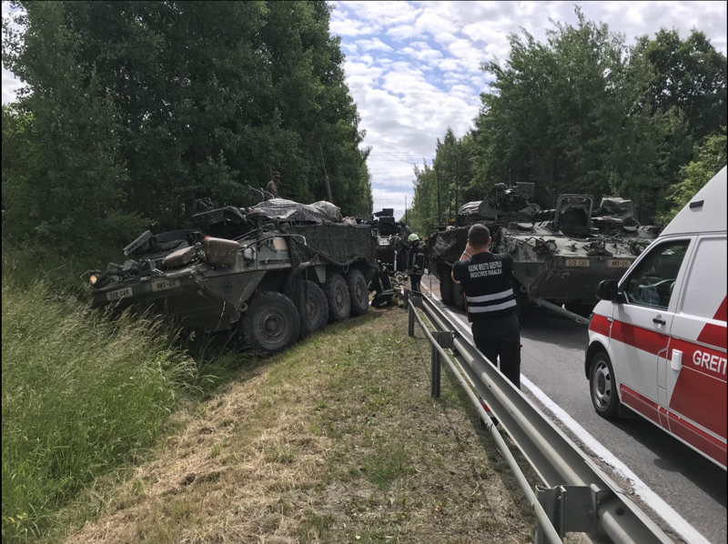 При столкновении бронетехники в Литве пострадало около 10 американских военных