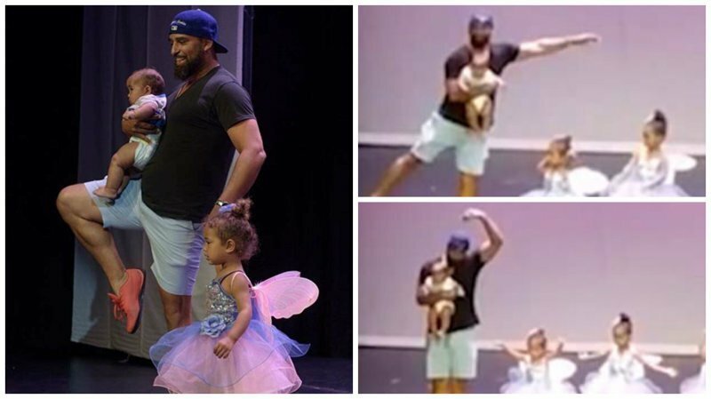 Видео: отец поддержал свою дочь на сцене и стал звездой шоу
