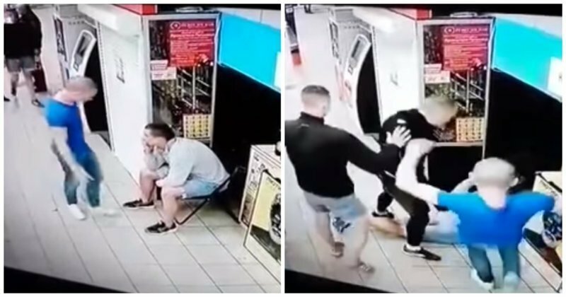 Жестокое избиение мужчины в киевском супермаркете попало на видео