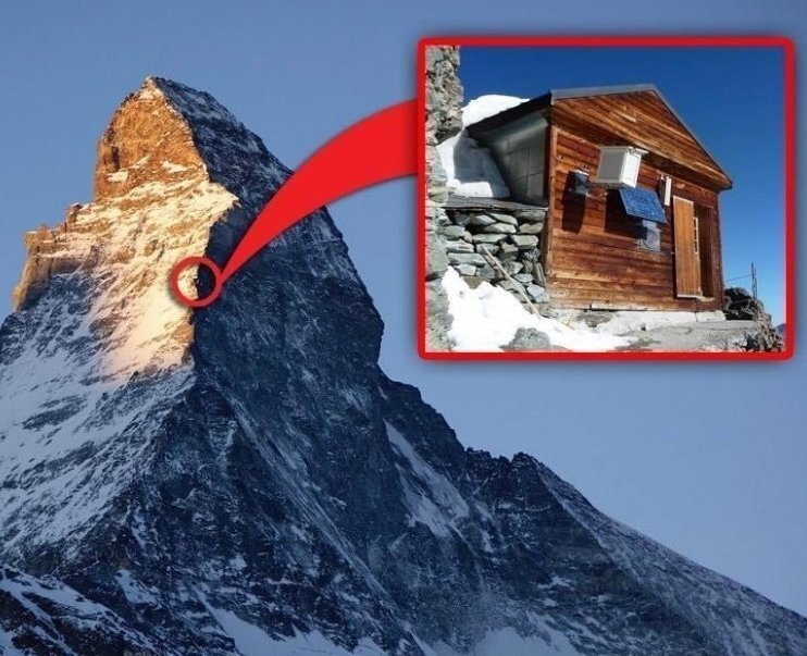 Реальный домик для экстремалов, построенный на горе на высоте 4 км над уровнем моря