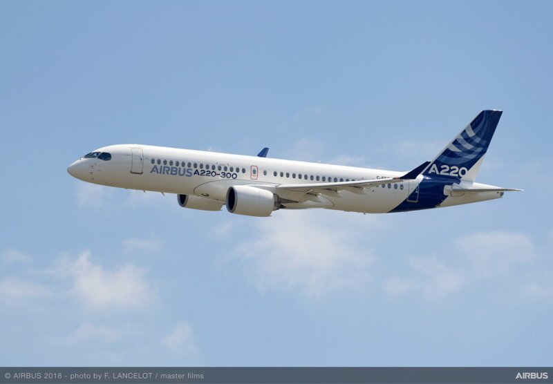 Airbus представила новый самолёт A220