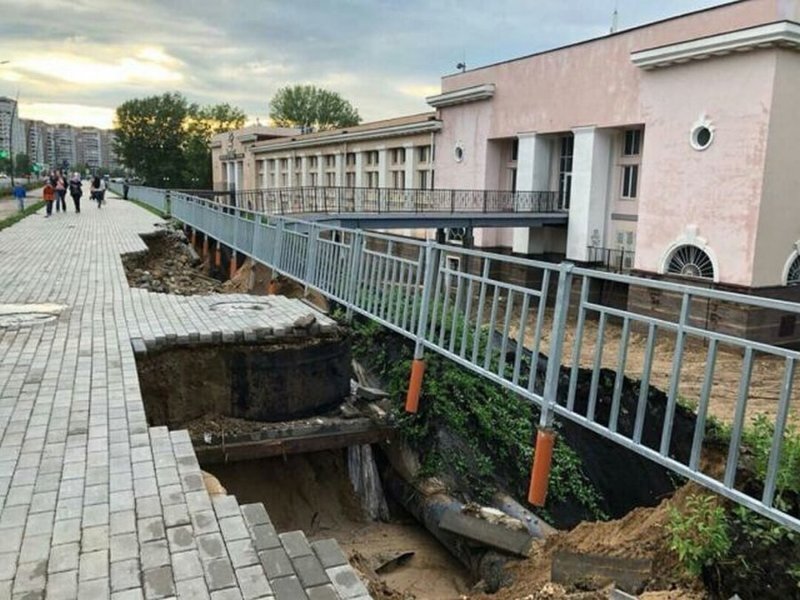 Дождь размыл набережную, построенную в Нижнем Новгороде к ЧМ-2018