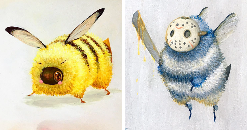 От Дэдпчела до Люка Пчелуокера: художница показала очаровательных героев пчелиной вселенной