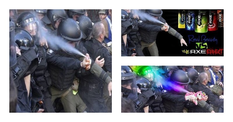 В сети затроллили украинского полицейского, прыснувшего себе в лицо из газового баллончика