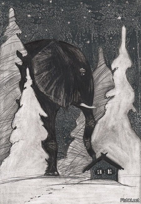 "Вот, - мечтал Ежик, - кончатся у меня дровишки,и совсем станет холодно, и на...