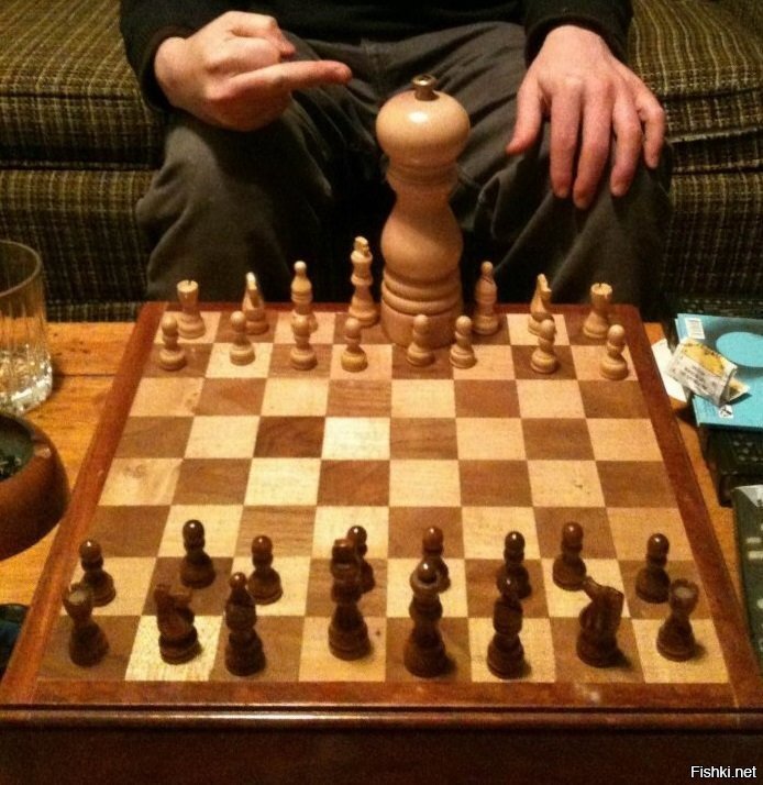 А у меня еще в запасе, ход конем, по голове