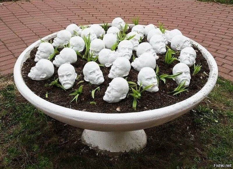 Целая клумба Лениных