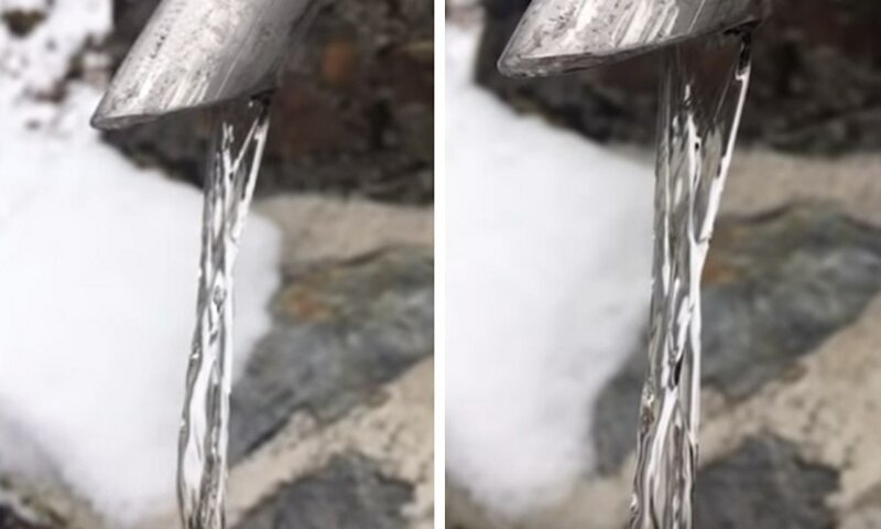 Новая оптическая иллюзия из Италии: замёрзшая струя воды - не та, за кого себя выдаёт