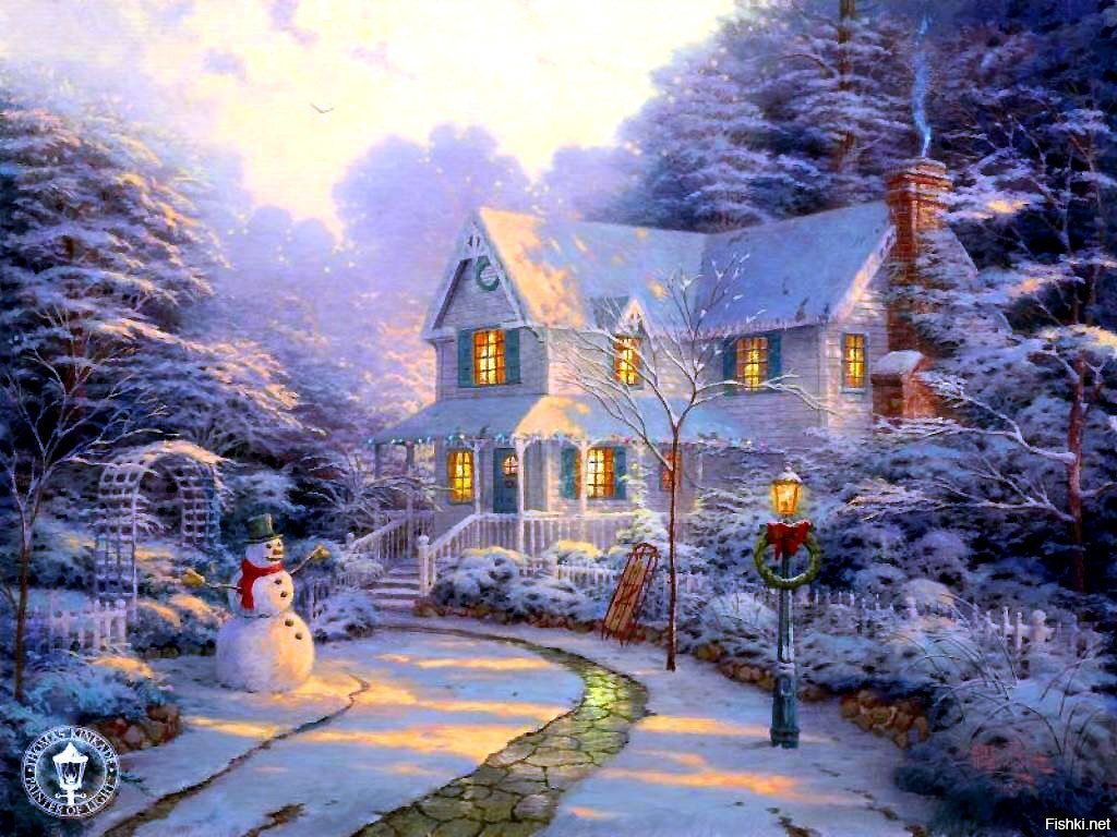 Новогодние картины разных художников, создающих душевную атмосферу