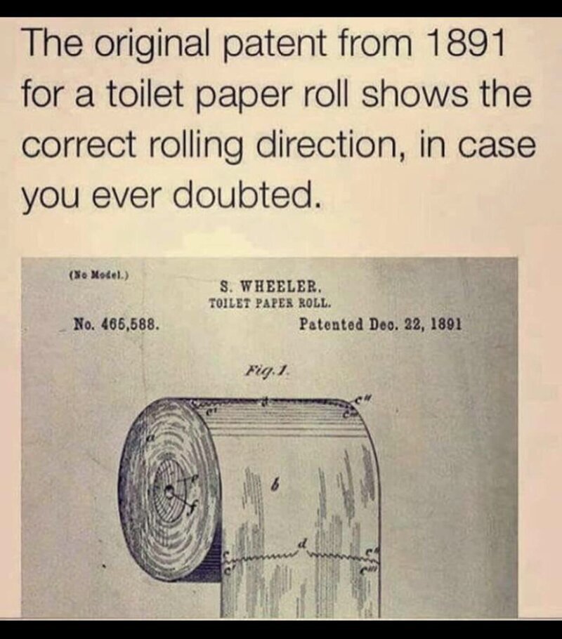 Оригинал патента на туалетную бумагу. 1891 год