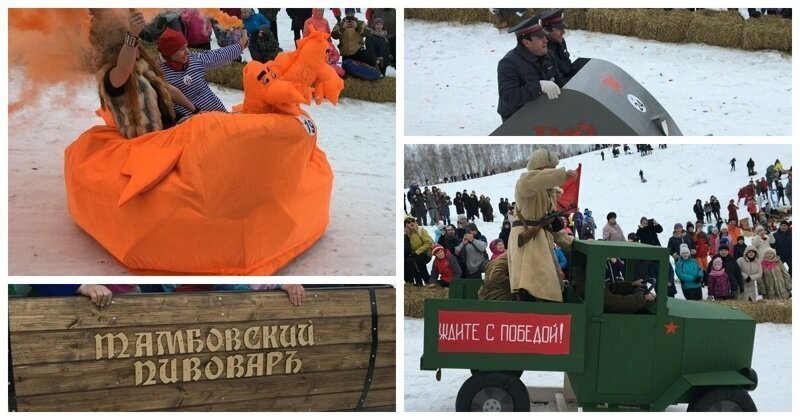 Танк, пивная бочка и валенок: в Тамбове состоялся фестиваль креативных санок