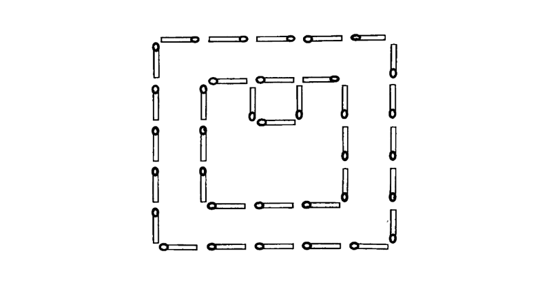 Из нескольких спичек выложена фигура как показано. План крепости из 16 спичек. Спираль из 35 спичек, переставить 4 спички, чтобы получились 3 квадрата. Из 16 спичек выложен план крепости. Спиналь из спичек решение.