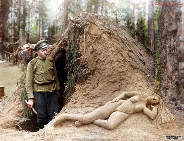Русский разведчик Алексеев и его скульптура из песка