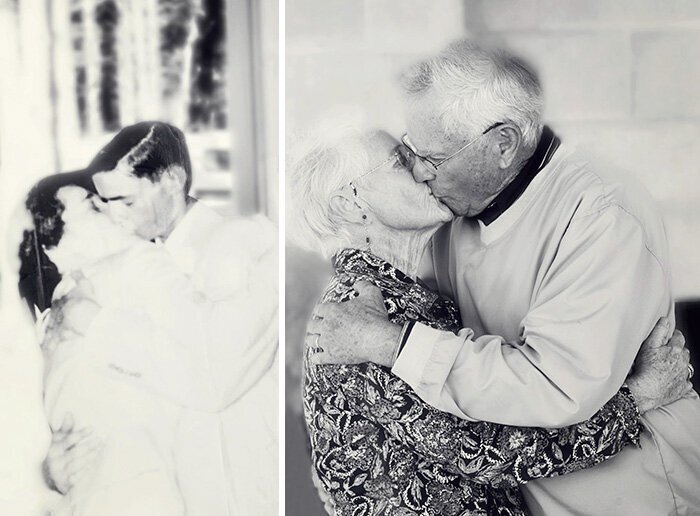 15 супружеских пар воссоздали старые фото и показали, что любить одного человека всю жизнь 
