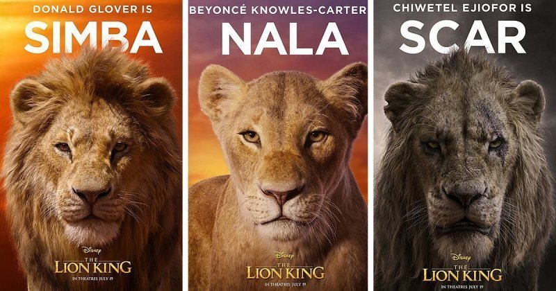 Появились постеры с главными персонажами нового "Короля Льва"