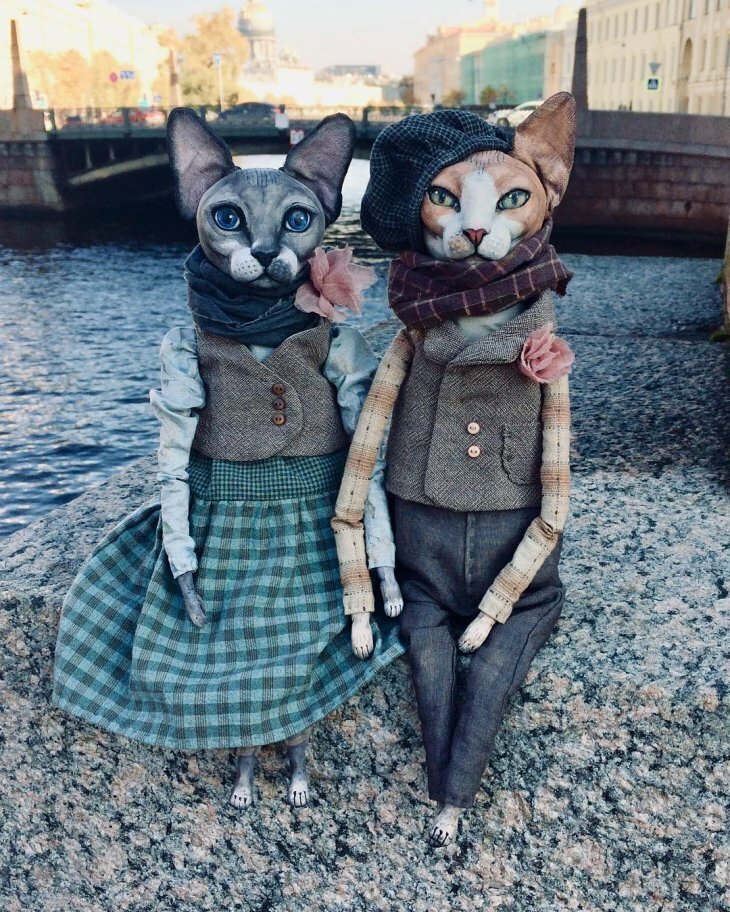 Реалистичные куклы-кошки от петербургской художницы Елены Алехиной!