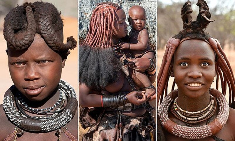 Намибийские красотки хвастаются глиняными дредами