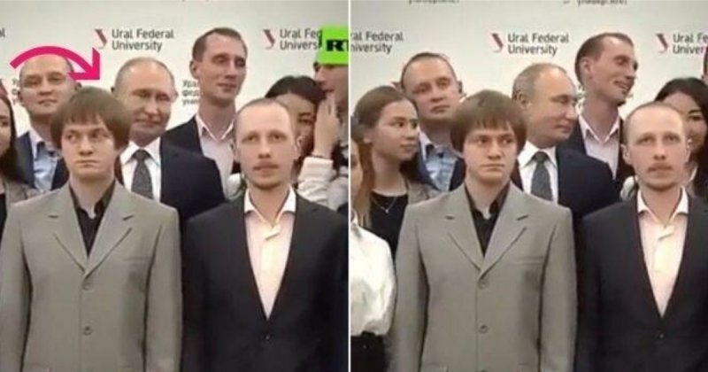 Встал не по рангу: парень не понимал, что загородил Путина на фото, пока его не увели