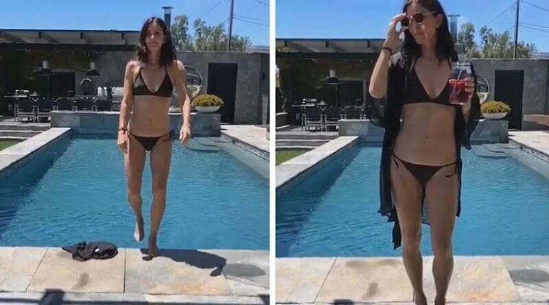 Звезда сериала «Друзья» Кортни Кокс запустила вирусный челлендж с бассейном и очками